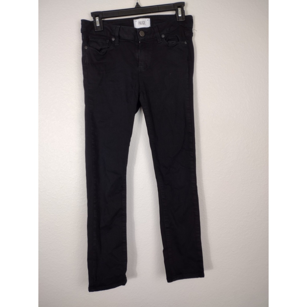 Paige Jeans Womens 28 Black Skinny Mid Rise Stretch Denim‎